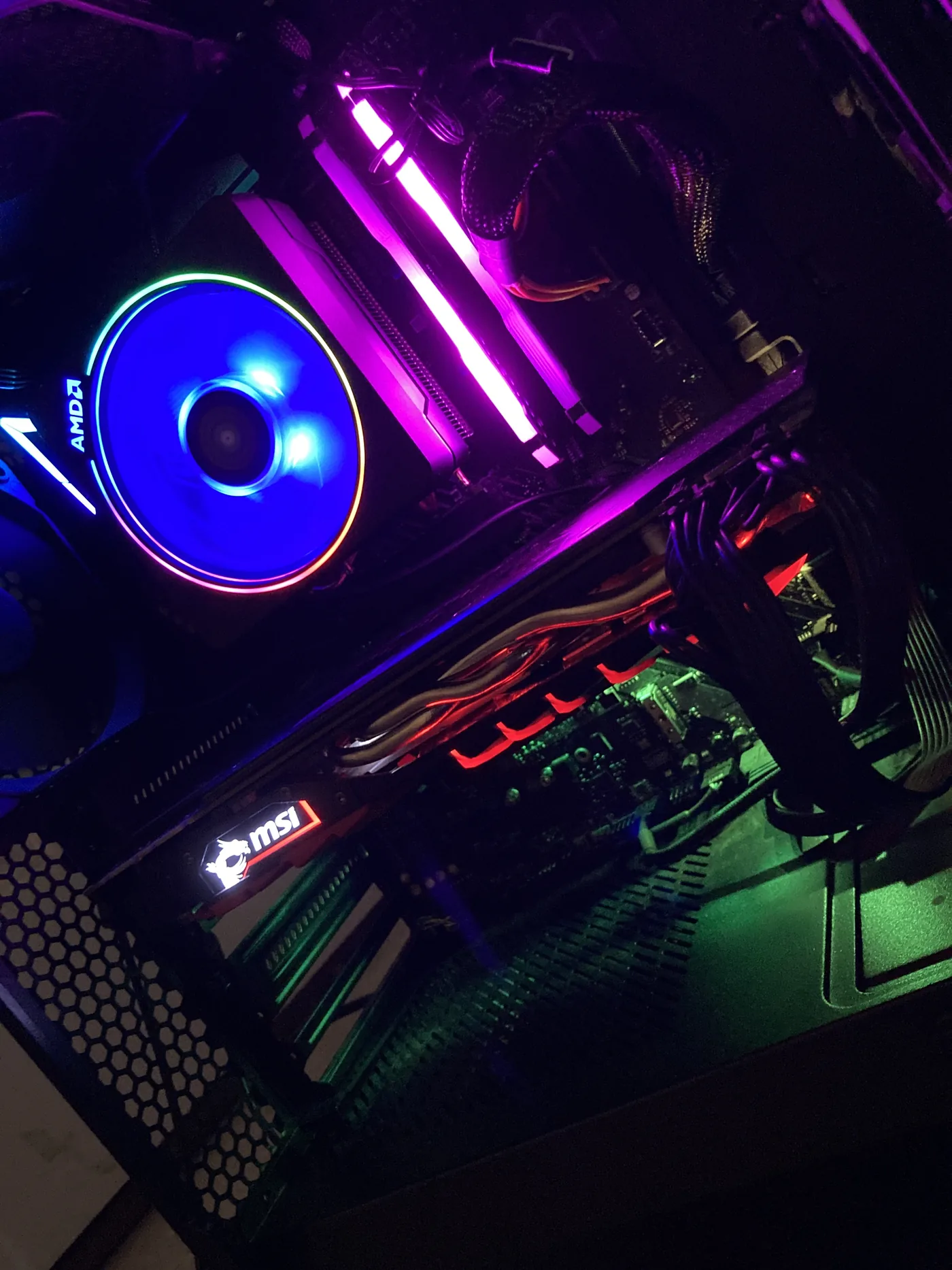 Sequel computer build with lighting active